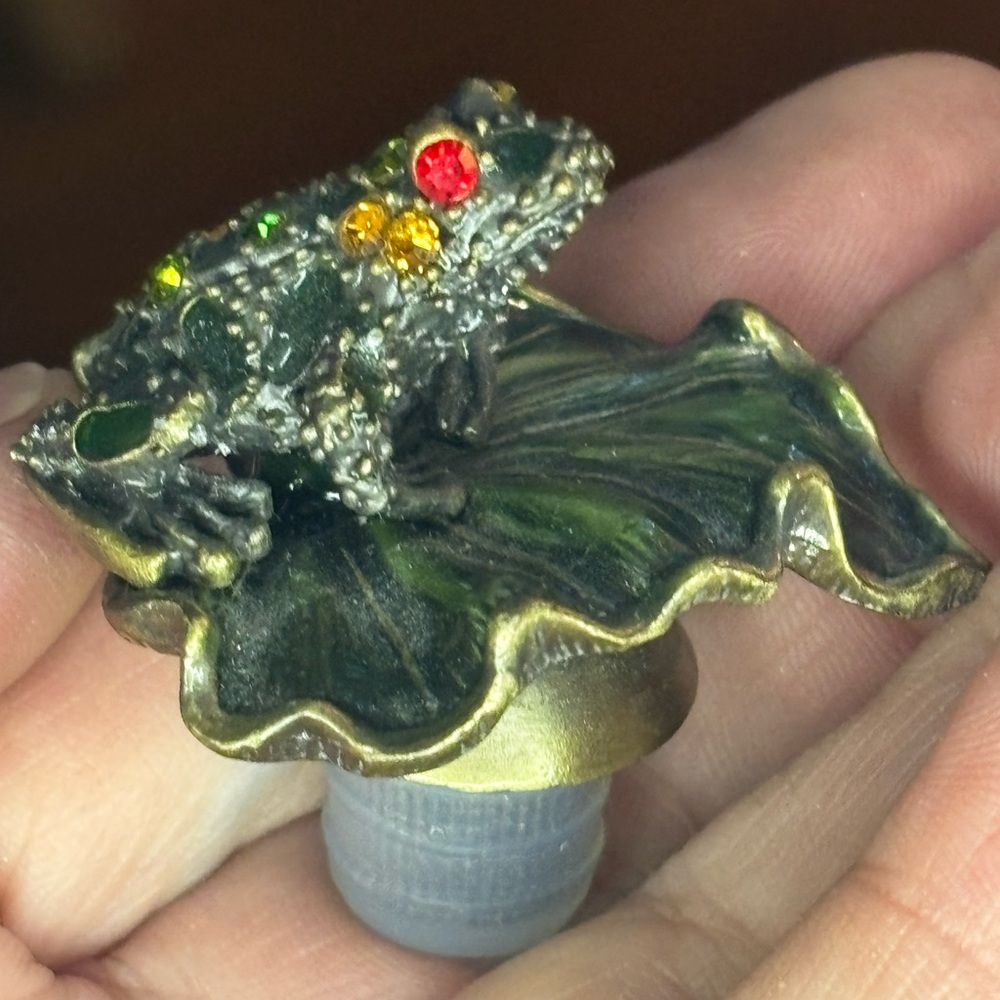 Frog perfume bottle by Cherished Treasures
